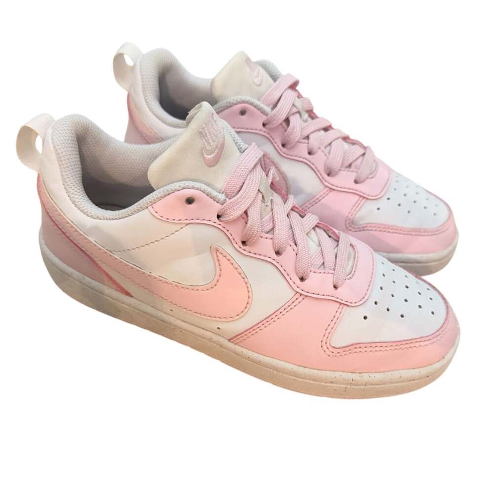 Nike Court Borough Low Recraft Pink White Kids Shoes Size 4Y